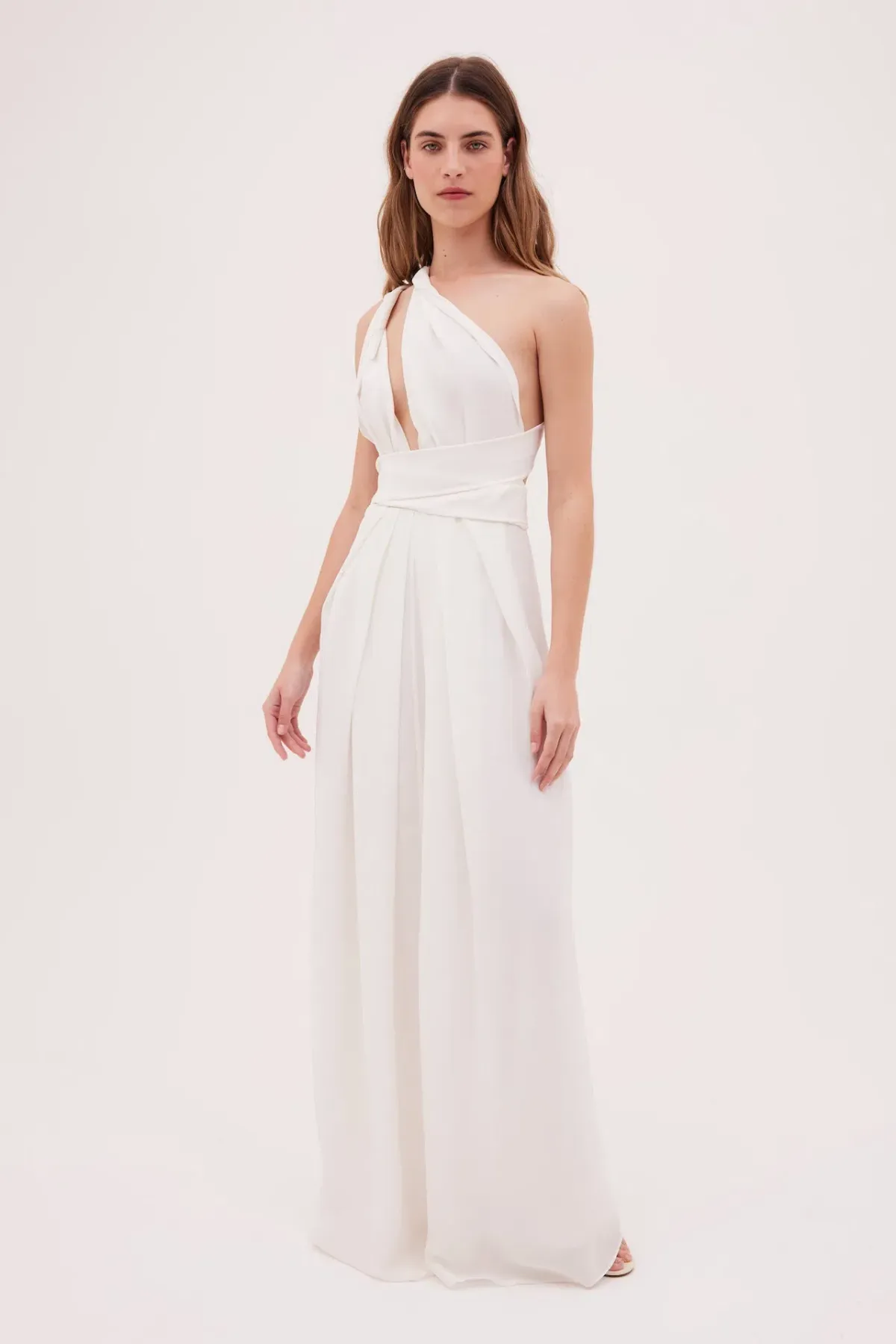 Bianca Spender Ascendent Gown in White Silk Size 10 - Image 5