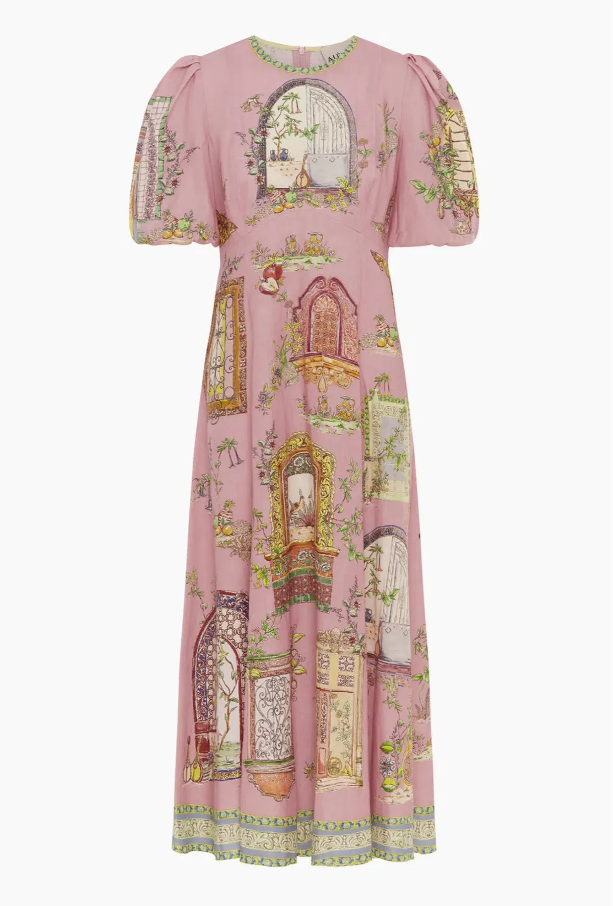 Alemais Monte Midi Dress Pink/Print Size 16 - Image 4