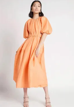 Aje Mimosa Cutout Midi Dress In Mandarin Size 12 for rent on The Volte - image 3