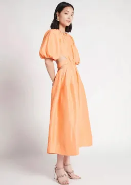 Aje Mimosa Cutout Midi Dress In Mandarin Size 12 for rent on The Volte - image 4