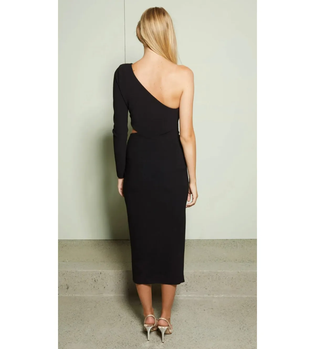 BEC + BRIDGE BLACK ELKE ASYM MIDI DRESS - Image 2