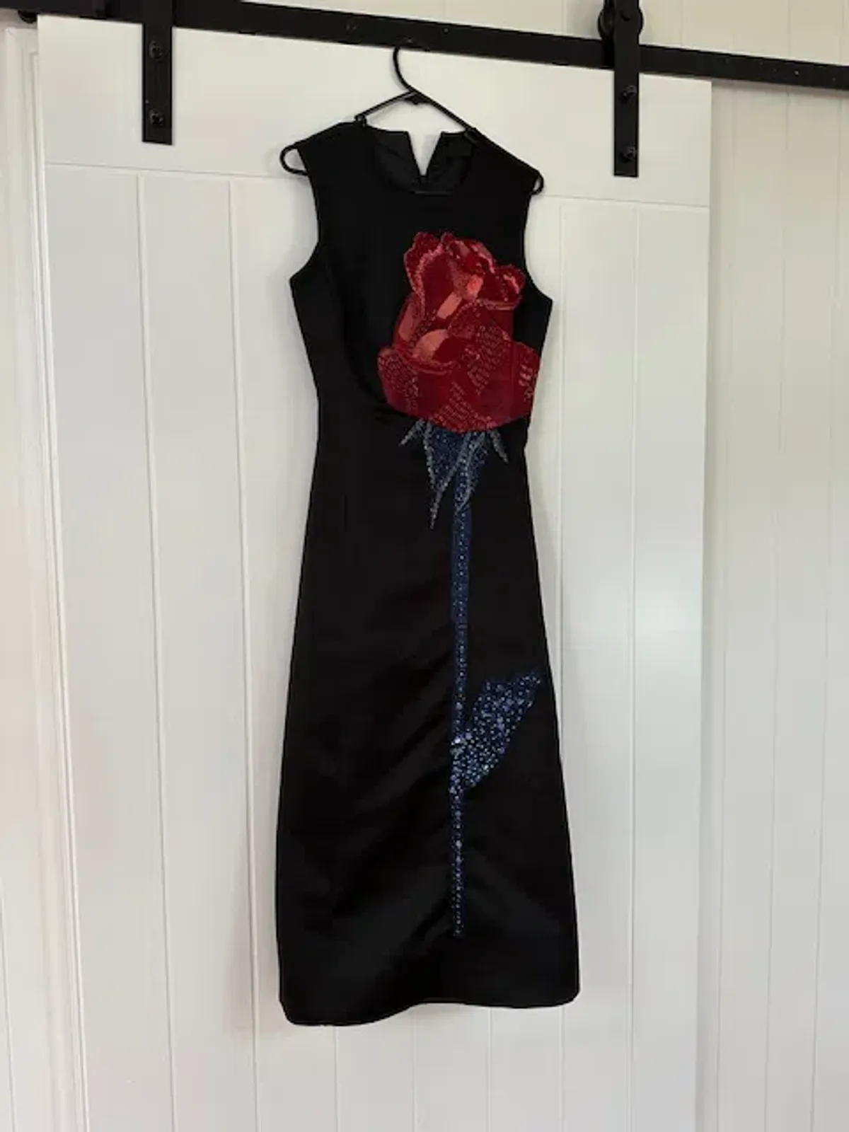 Leo Lin Cleo Embellished Sleeveless Midi Dress Rose Print Size AU 8 - Image 2