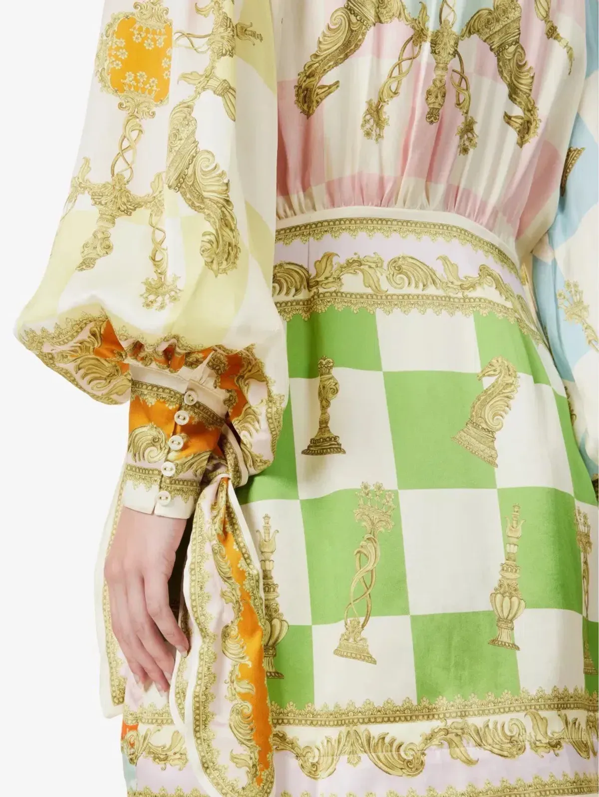 Alemais Checkmate Silk Mini Dress Multi Size AU 10 - Image 29