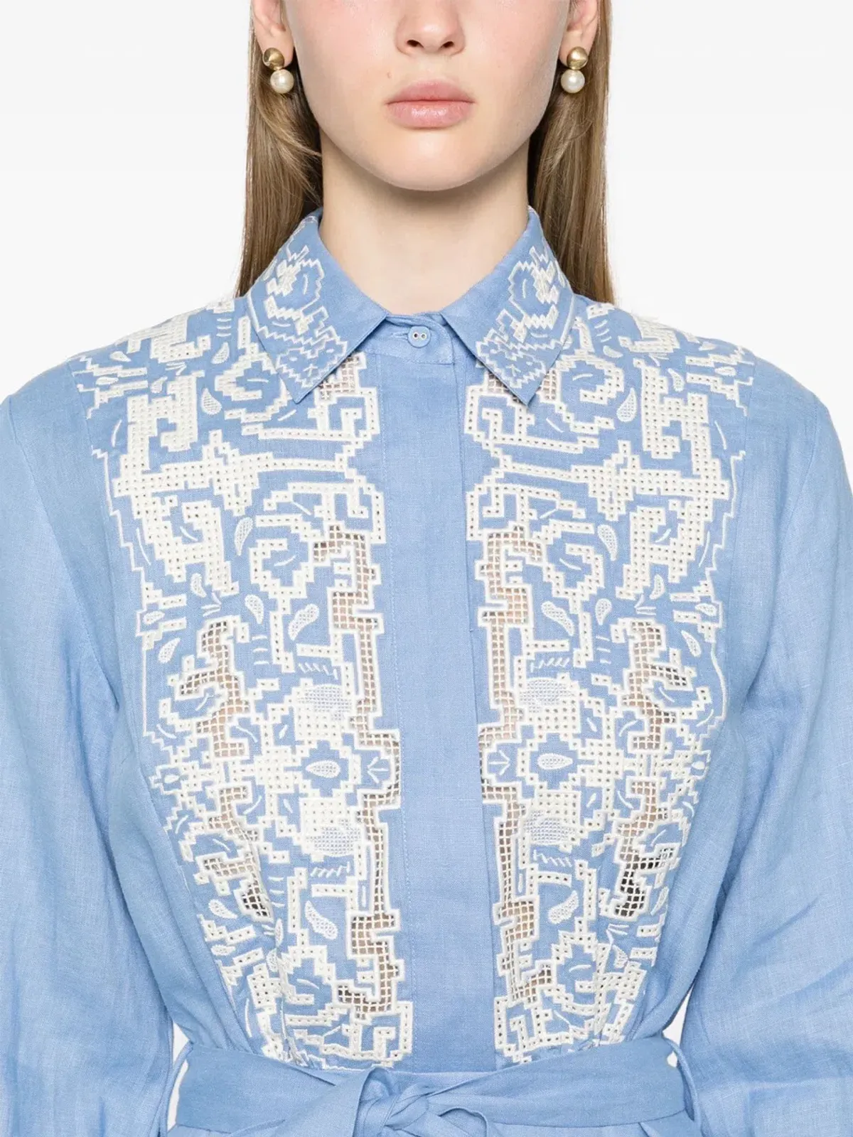 Alemais Arion Mini Dress Cornflower Blue Size AU 10  - Image 3