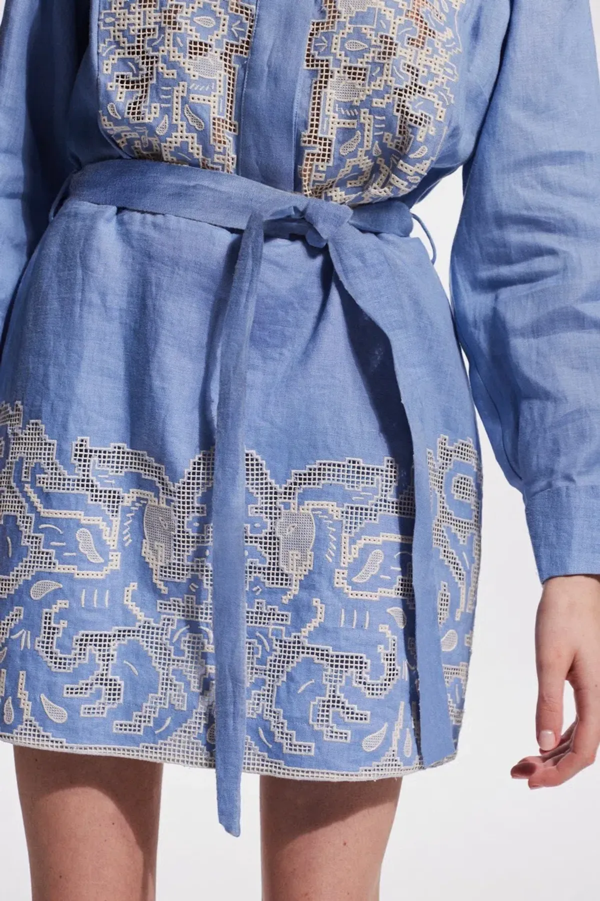 Alemais Arion Mini Dress Cornflower Blue Size AU 10  - Image 12