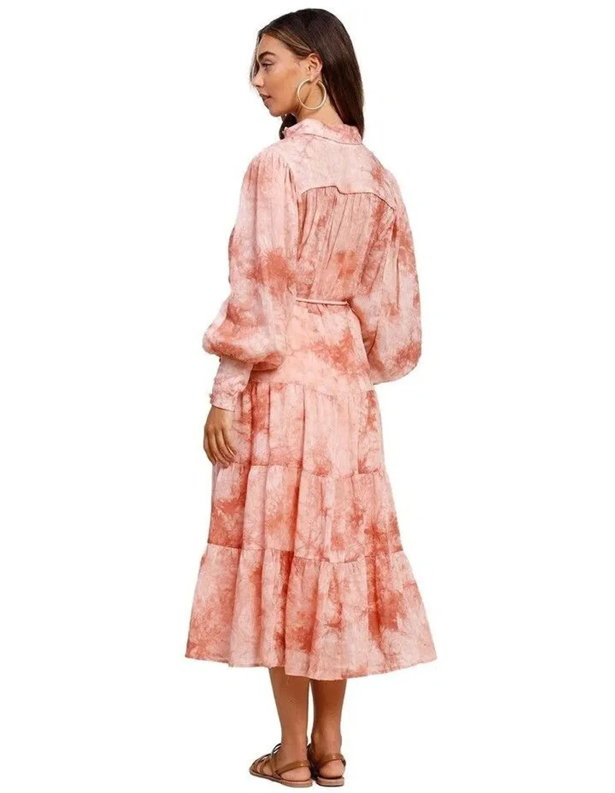 Ministry of Style High Tide Tie Dye Midi Dress Print Size AU 8 - Image 3