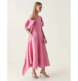 Aje Arista Tulip Sleeve Midi Dress Cerise Pink Size AU 14 for rent on The Volte - image 3
