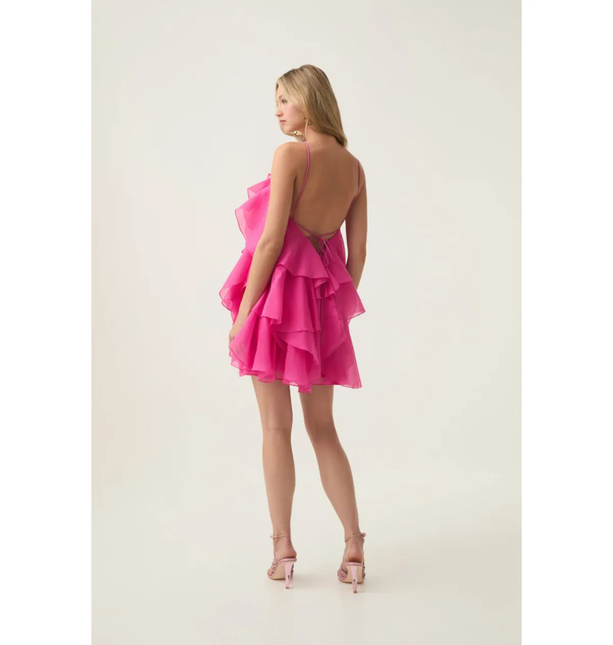 Aje Pandorea Layered Mini Dress Fuchsia Rose Size AU 8 - Image 4