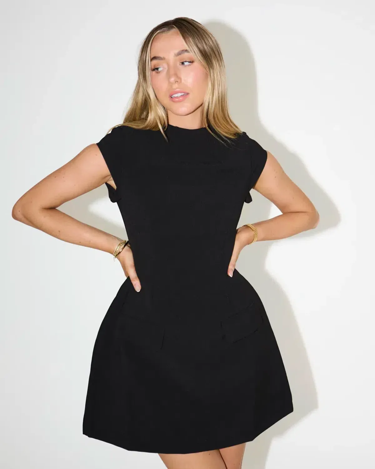 Odd Muse Cap Sleeve Mini Dress Black Size XS / AU 6  - Image 2