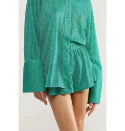 Oseree Lumiere Sleeve Shirt and Shorts Aquamarine Size S / AU 6 for rent on The Volte - image 2