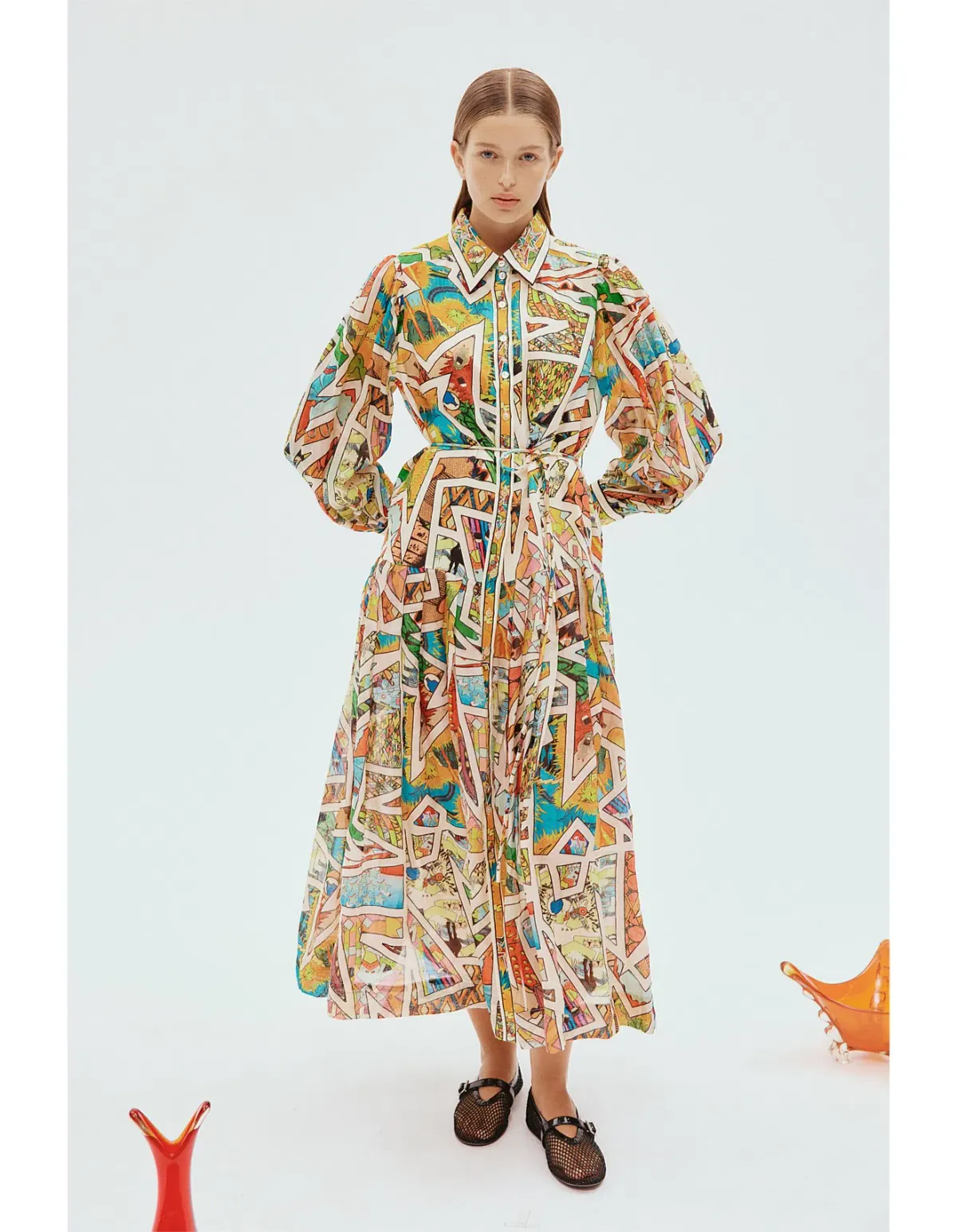 Alemais Star Man Midi Shirtdress Multi Size 10 AU - Image 1