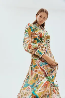 Alemais Star Man Midi Shirtdress Multi Size 10 AU for rent on The Volte - image 2