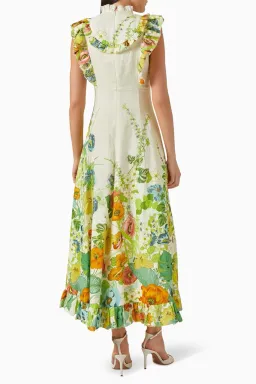 Alemais Constance Midi Ruffle Dress Floral Size 8 AU  for rent on The Volte - image 7