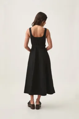 Aje Clay Belted Midi Dress Black Size 8 for rent on The Volte - image 3