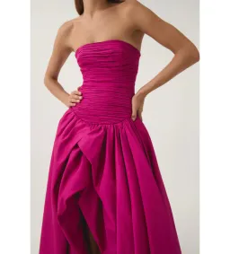 Aje Violette Bubble Hem Maxi Dress in Deep Magenta Size AU 6 for rent on The Volte - image 2