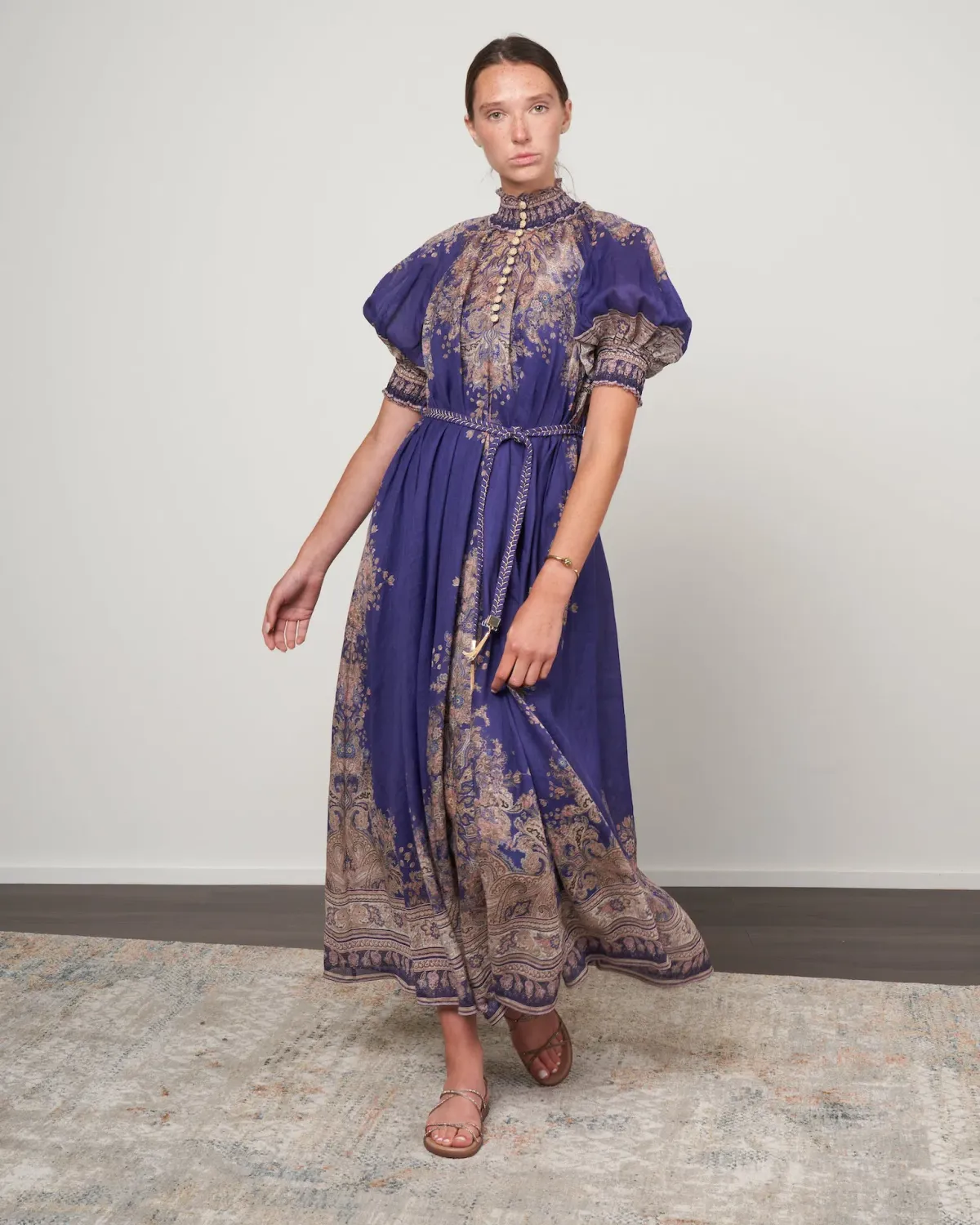 Zimmermann Anneke Swing Maxi Dress Indigo Paisley Size 2 / AU 12 - Image 1
