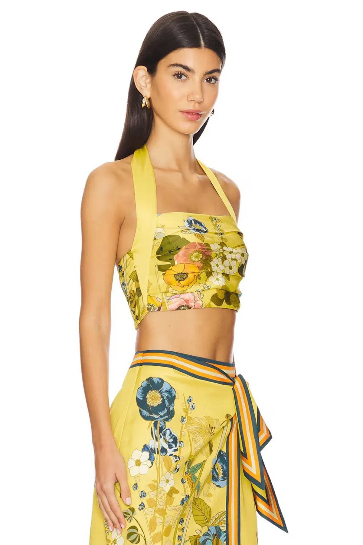 Alemais Cresida Halter Crop Top & Sarong Tie Midi Skirt Set Multi Size 10  - Image 2