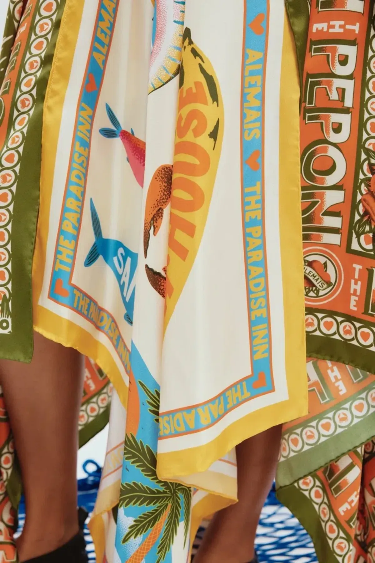 Alemais Samaki Scarf Top & Paradiso Silk Scarf Skirt Set Multi Size 10 AU - Image 5