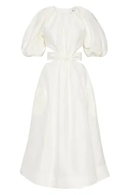 Aje Mimosa Cutout Midi Dress In Ivory Size 10 for rent on The Volte - image 5