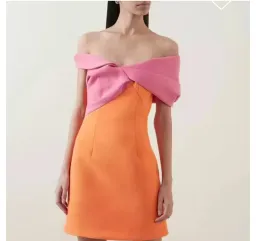 Rachel Gilbert Matteo Mini Dress Pink/Orange Size 0/Au 6 for rent on The Volte - image 3