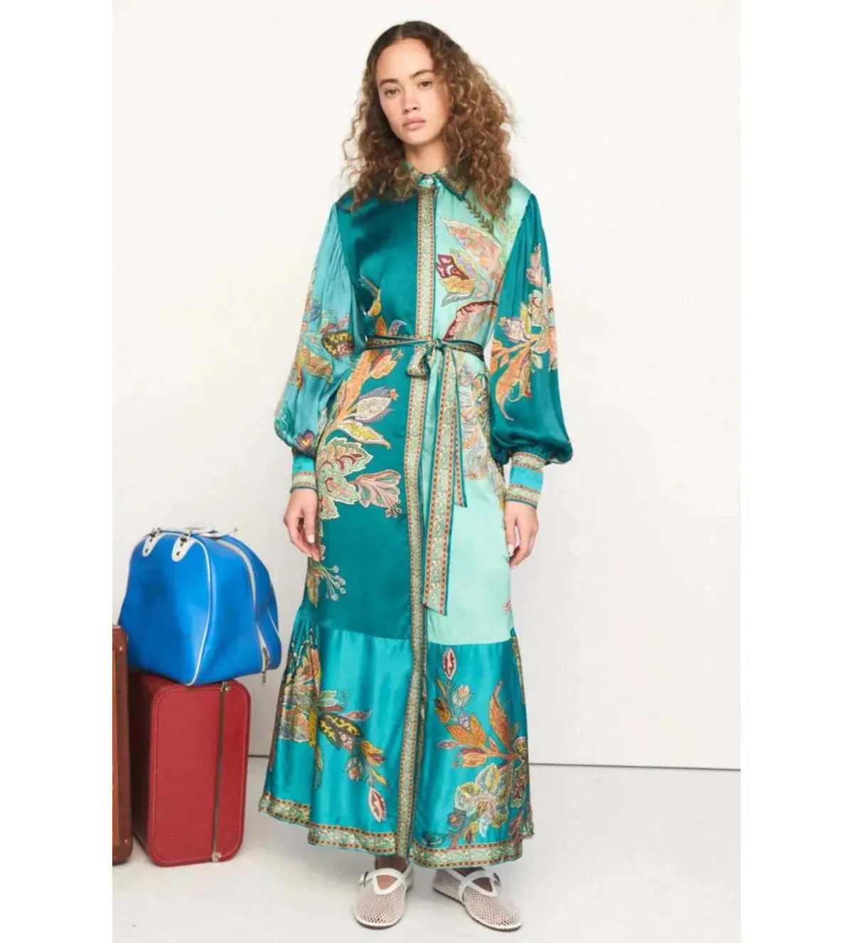 Alemais Franca Silk Shirtdress Multi Size 14 - Image 1