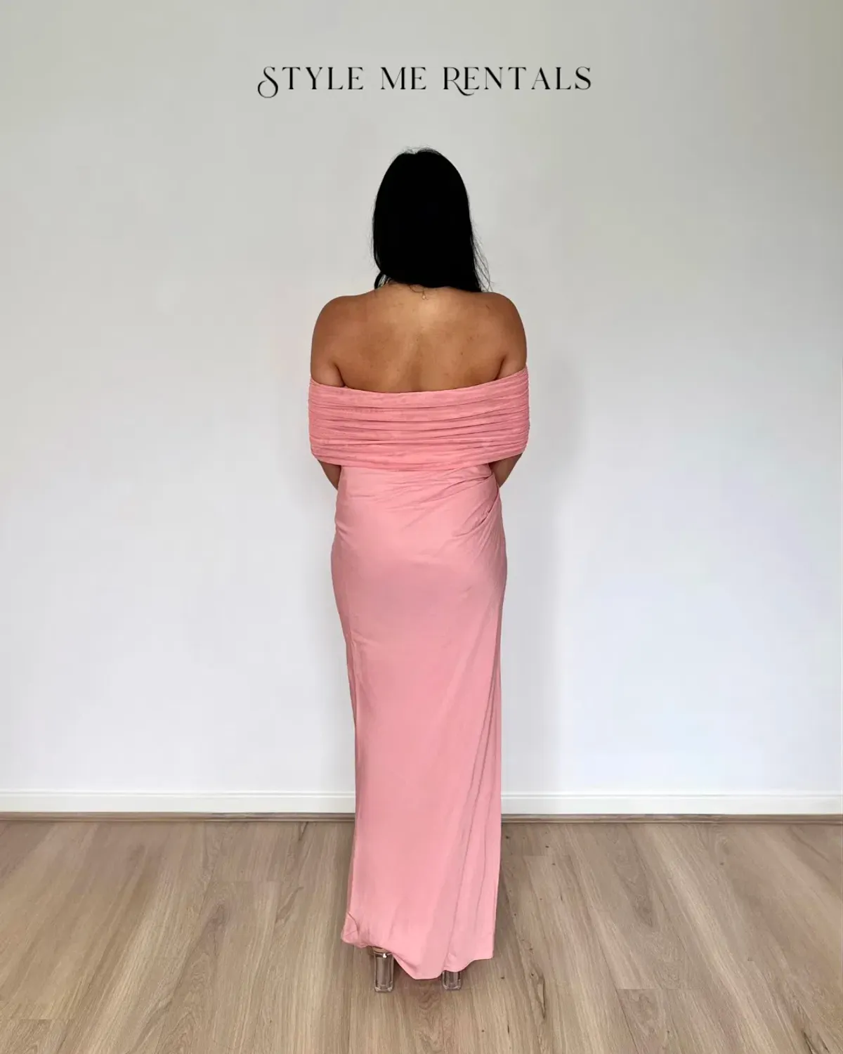 Benni Nico Off Shoulder Maxi Dress Candyfloss Size 8 - Image 4