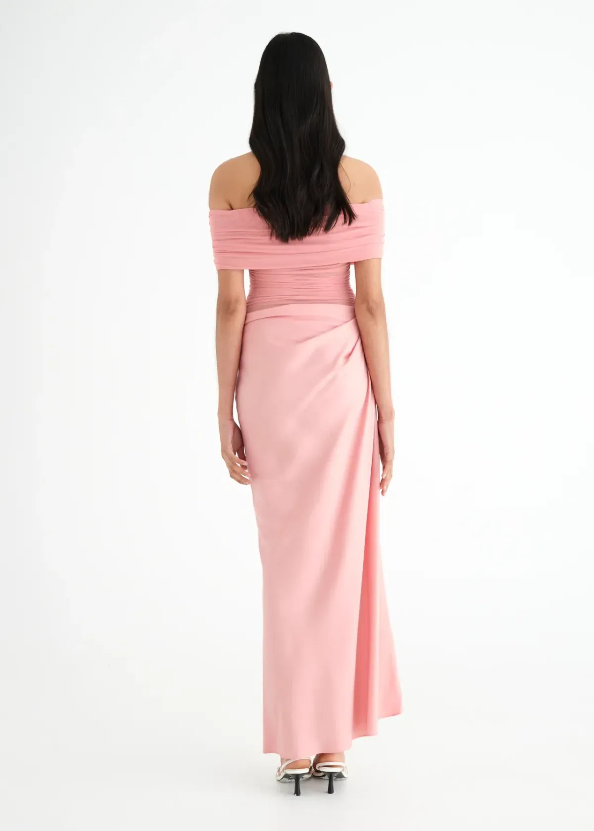 Benni Nico Off Shoulder Maxi Dress Candyfloss Size 8 - Image 2