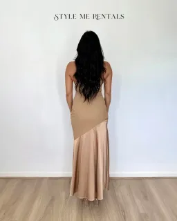 Bianca and Bridgett Tahlia Strapless Maxi Dress Beige Size 6 for rent on The Volte - image 4