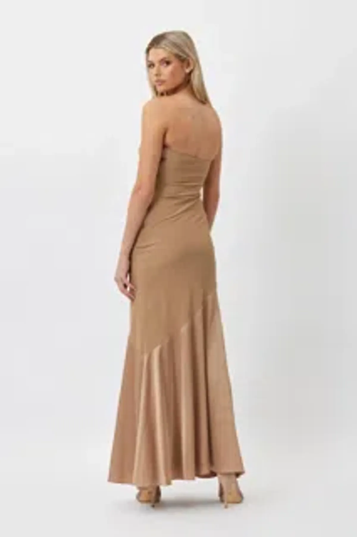 Bianca and Bridgett Tahlia Strapless Maxi Dress Beige Size 6 - Image 2