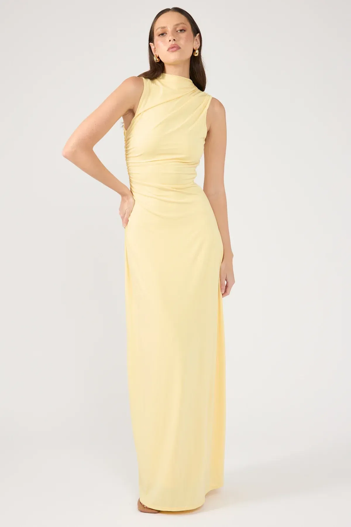 Perfect Stranger Rosewood High Neck Maxi Dress Lemon Size XL / AU 14 - Image 5