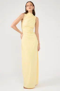 Perfect Stranger Rosewood High Neck Maxi Dress Lemon Size XL / AU 14 for rent on The Volte - image 5
