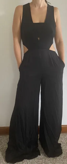 Sass & Bide Heat Wave Cut Out Wide Leg Jumpsuit Black Size 8 for rent on The Volte - image 5