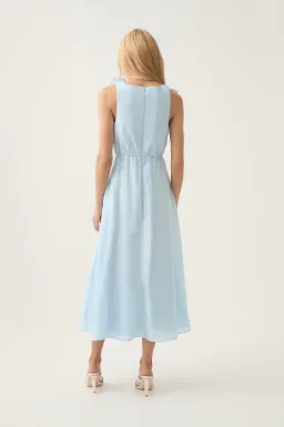 Aje Genesis Midi Dress Sea Breeze Size 8 for rent on The Volte - image 3