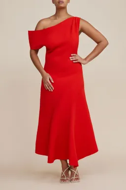 Acler Corbyn Midi Dress Poppy Red Size 14 for rent on The Volte - image 2