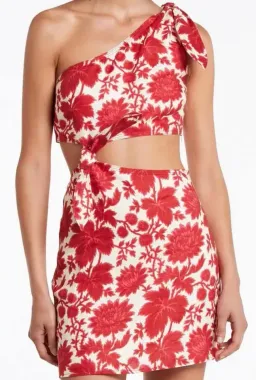 Sir The Label Cinta Cut Out Knot Mini Dress Valentina Floral Print Size 3 / AU 12 for rent on The Volte - image 2