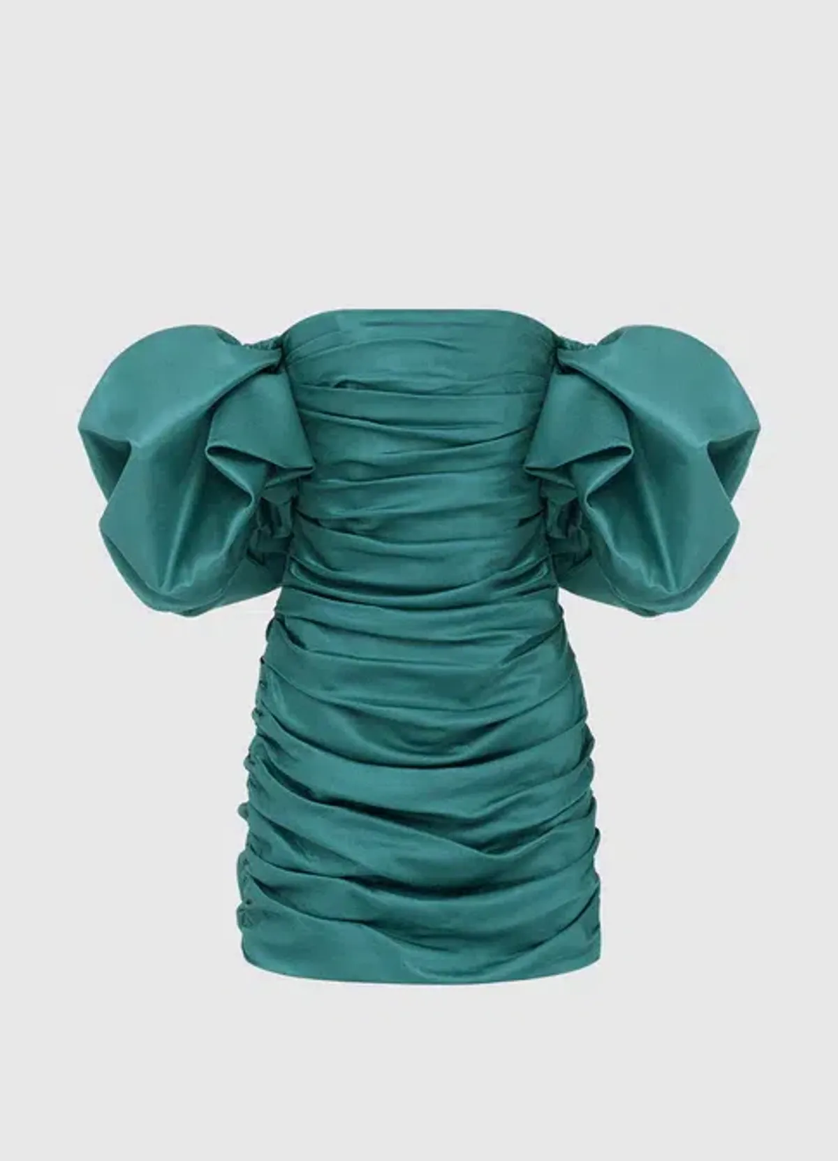 Leo Lin Brenda Puffy Sleeves Mini Dress Teal Size AU 10   - Image 1