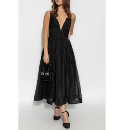 Zimmermann Illustration V Neck Midi Dress in Black Size AU 8 for rent on The Volte - image 1