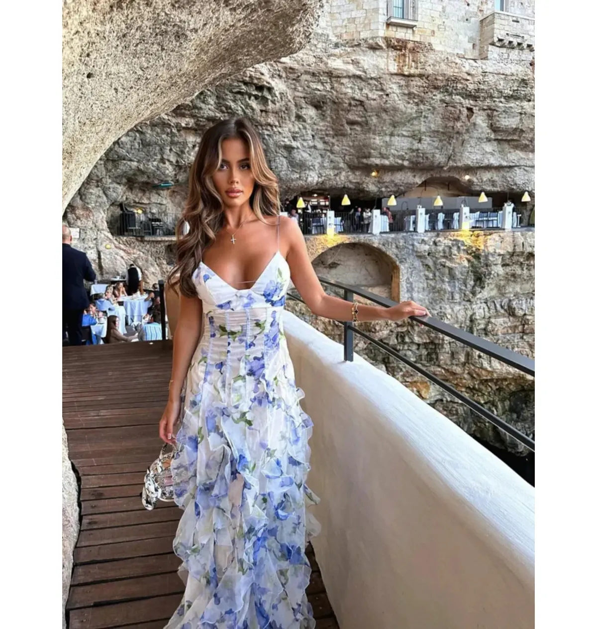 Menti Iris flower Maxi Dress Floral Size AU 10-12 - Image 3