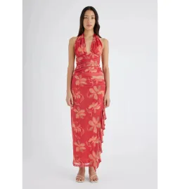 Benni Penelope Halter Maxi Dress Hibiscus Floral Size AU 6 for rent on The Volte - image 2