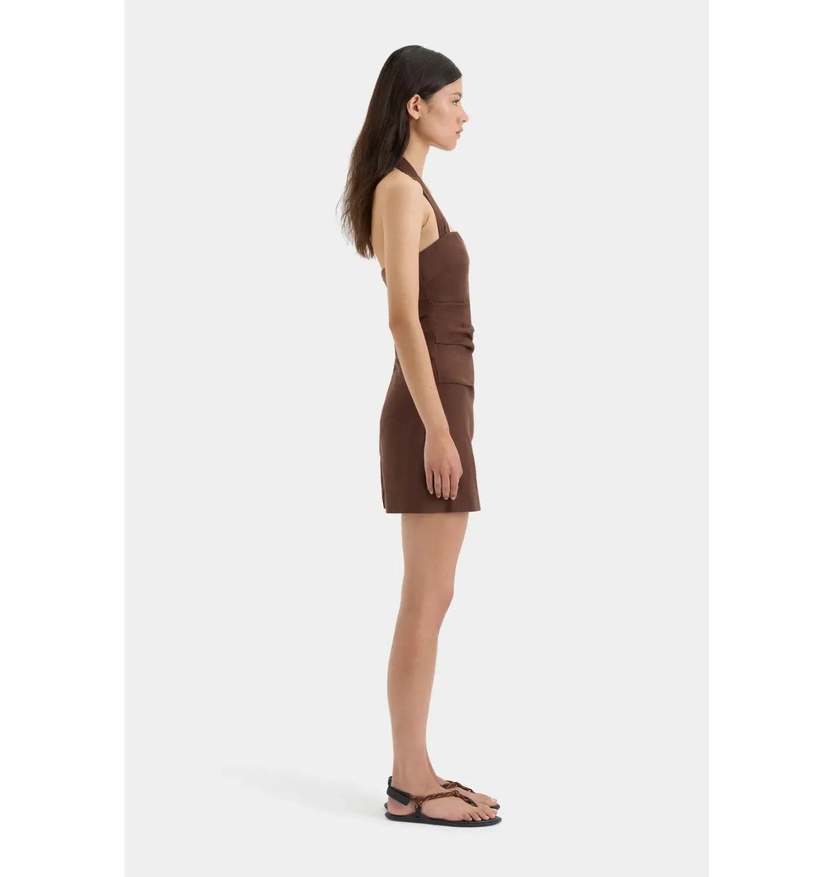 Sir The Label Noemi Halter Mini Dress in Chocolate Size 2 / AU 10 - Image 2