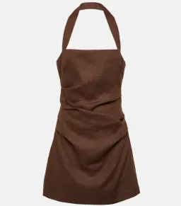 Sir The Label Noemi Halter Mini Dress in Chocolate Size 2 / AU 10 for rent on The Volte - image 5