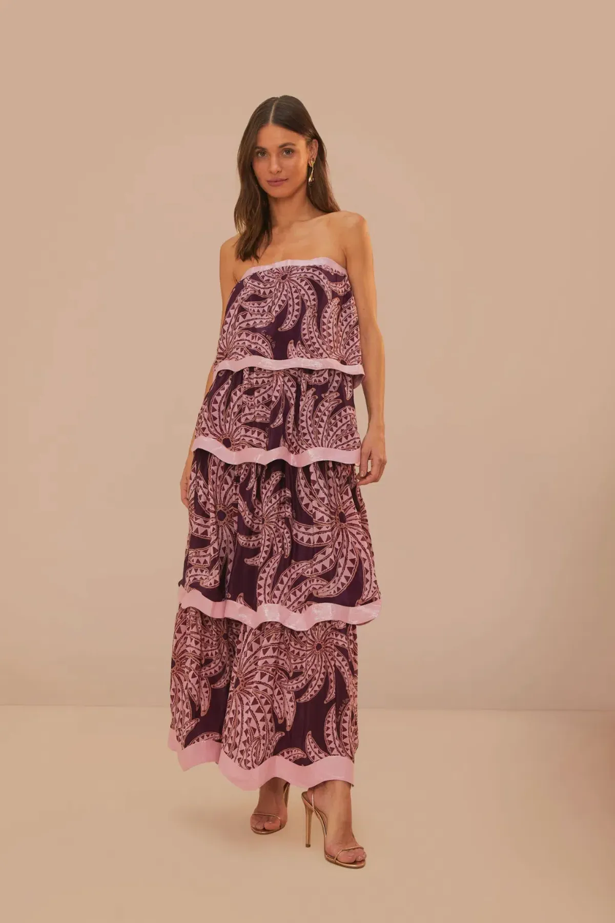 Farm Rio Bananada Midi Dress Burgundy Size XS / AU 8 - Image 1