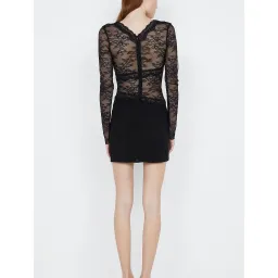 Bec & Bridge Sashay Lace Long Sleeve Mini Dress Black Size 6 for rent on The Volte - image 3