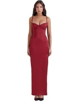 House of CB Stefania Corset Maxi Dress Red Size XS / AU 6  for rent on The Volte - image 1
