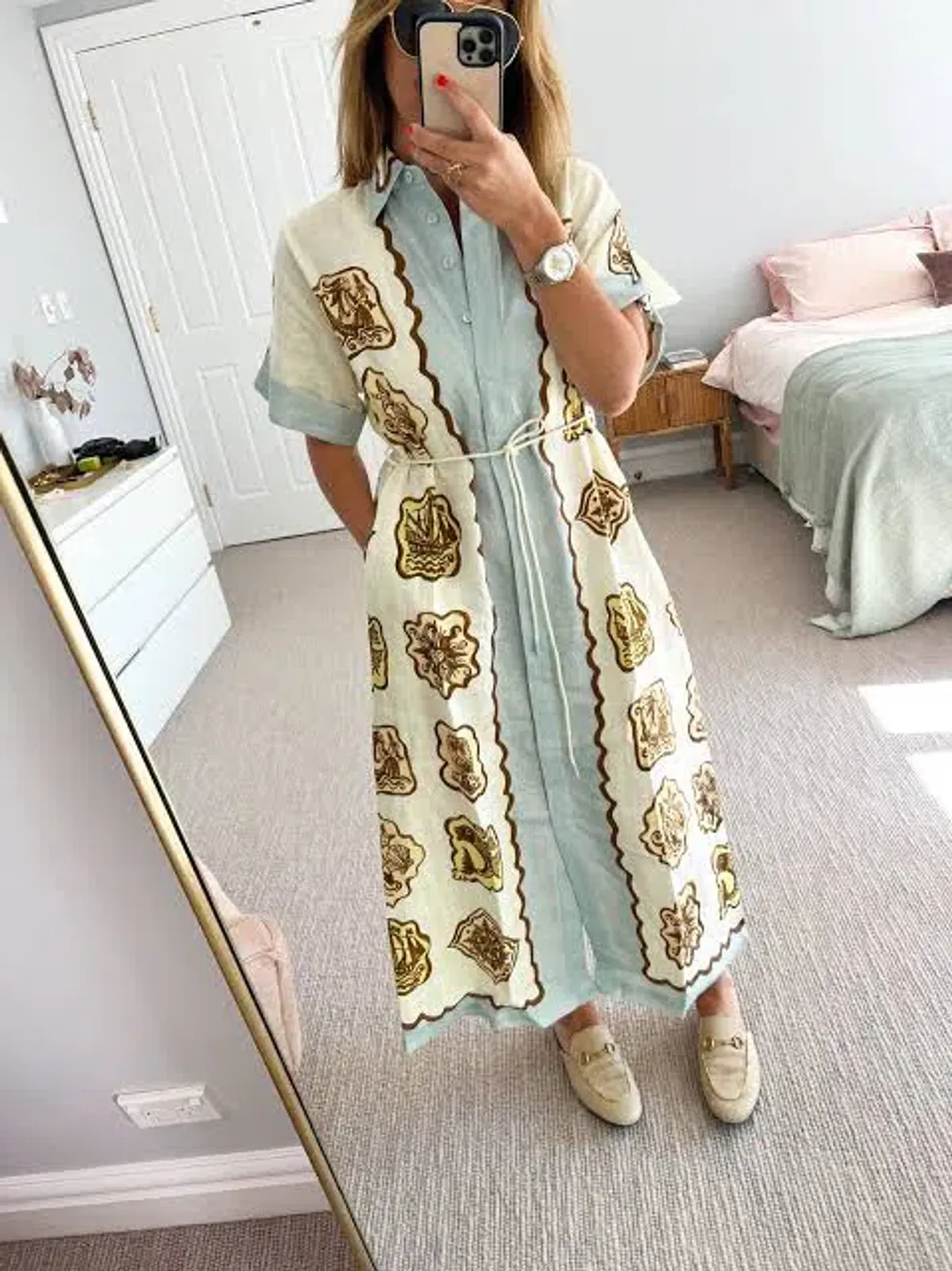 Alemais Relic Shirt Dress Print Size 12 - Image 5