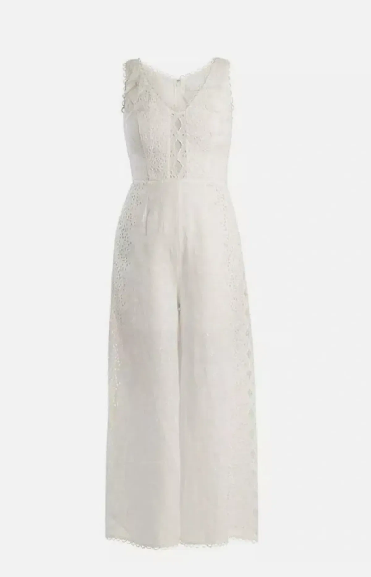 Zimmermann Helm Eyelet Vine Jumpsuit Ivory Size 0 / AU 8 - Image 3