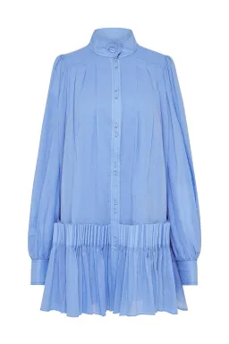 Aje Pavillon Pleat Mini Dress Cornflower Blue Size 10 for rent on The Volte - image 4