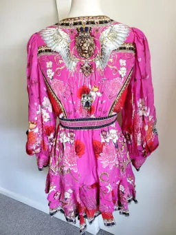 Camilla x Robbie Williams Button Front Frill Dress pink XXS What Happens on TOUR for rent on The Volte - image 8