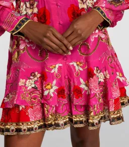 Camilla x Robbie Williams Button Front Frill Dress pink XXS What Happens on TOUR for rent on The Volte - image 4