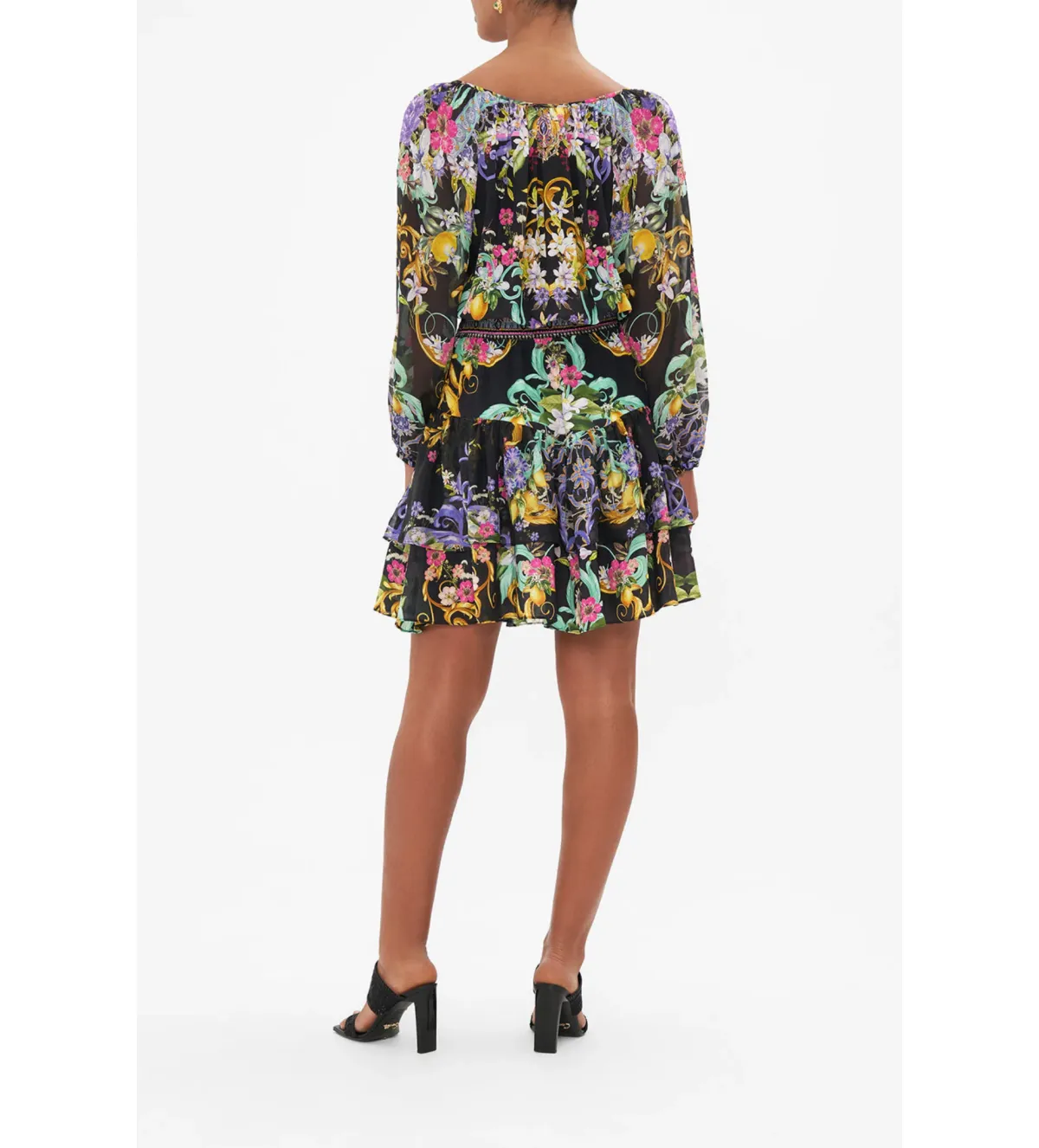 Camilla Meet Me In Marchesa Double Ruffle Dress Long Sleeves Size S/Au 10 - Image 3